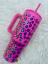 Load image into Gallery viewer, Nostalgic Rainbow Leopard Neon Sleek Tumbler
