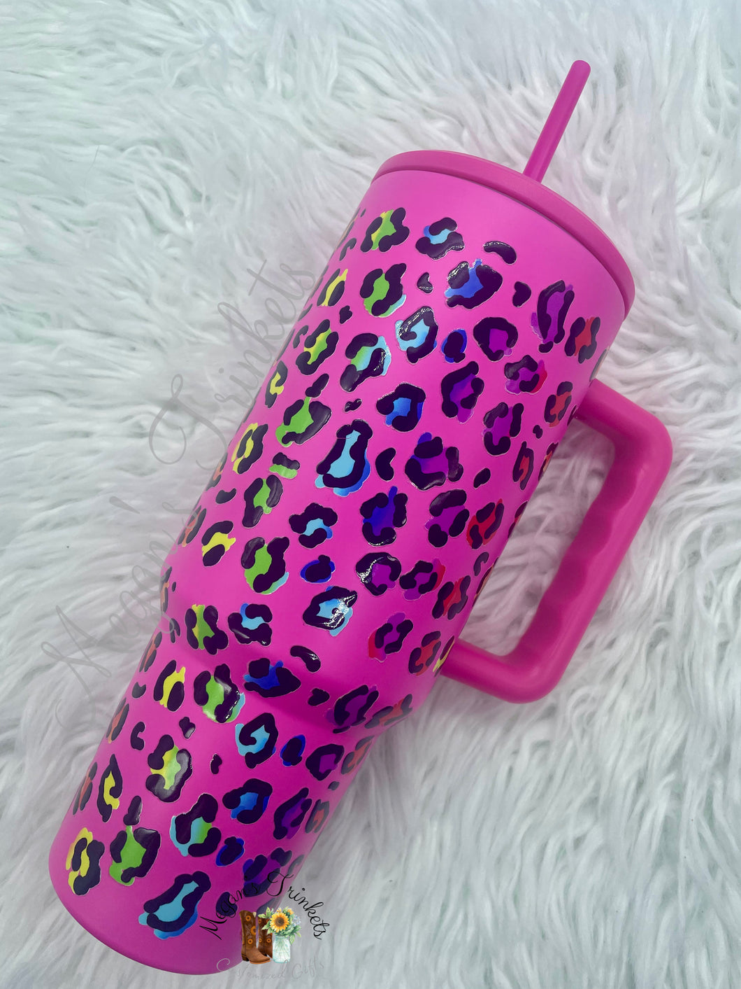 Nostalgic Rainbow Leopard Neon Sleek Tumbler